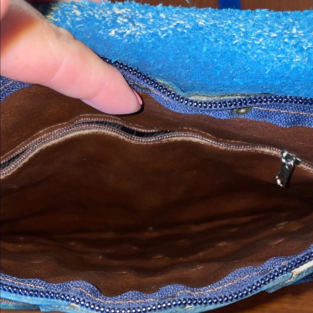 Vintage leather Blue Owl 🦉 Crossbody Bag